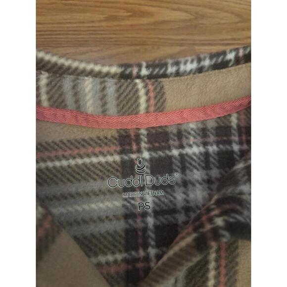 Cuddle Duds Button Up Flannel Top Size Small Petite - Picture 2 of 7